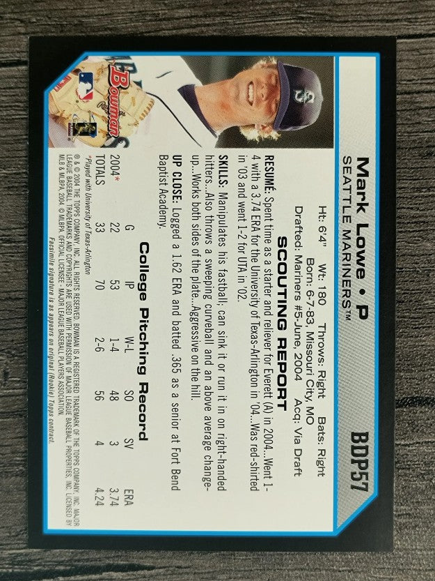 2004 Bowman Draft #57 Mark Lowe RC