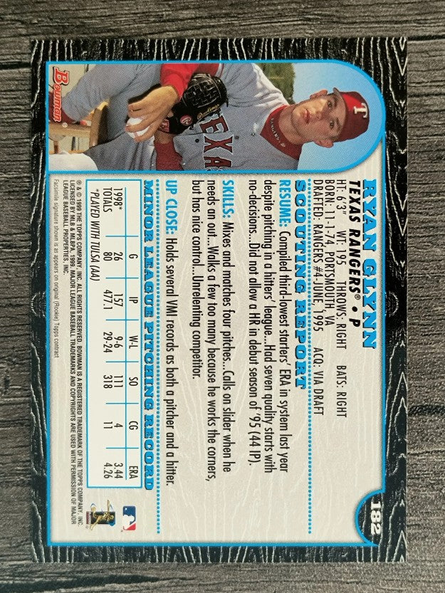 1999 Bowman #182 Ryan Glynn RC