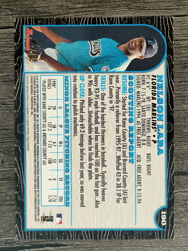 1999 Bowman #190 Nelson Lara