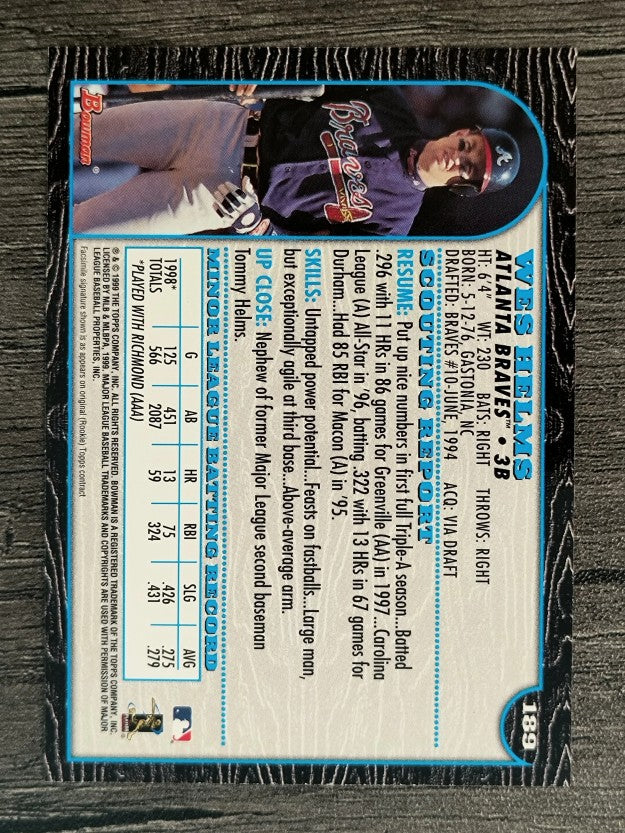 1999 Bowman #189 Wes Helms