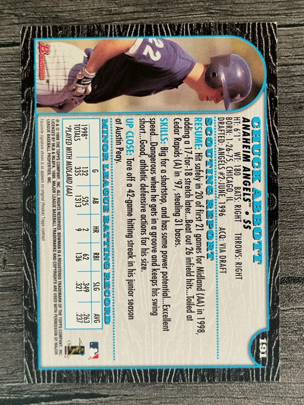 1999 Bowman #191 Chuck Abbott RC