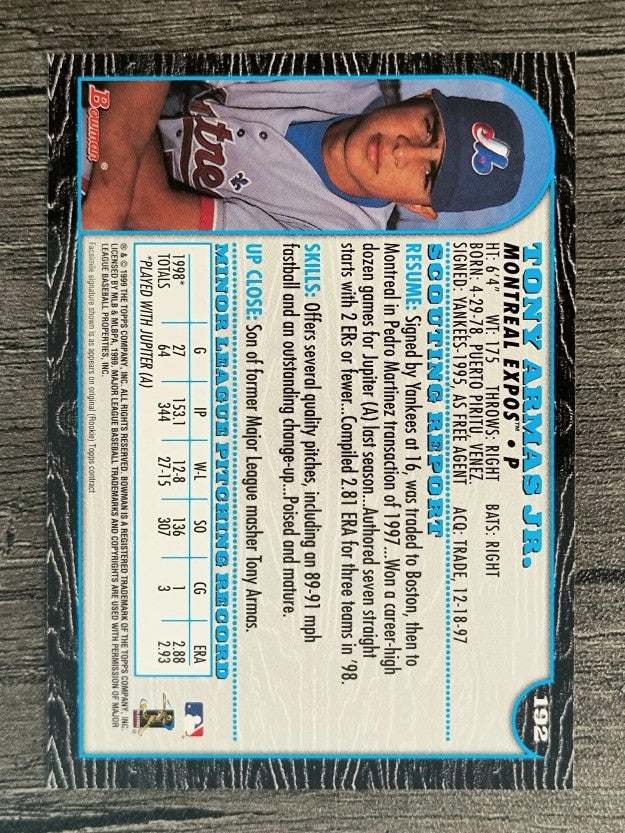 1999 Bowman #192 Tony Armas Jr.