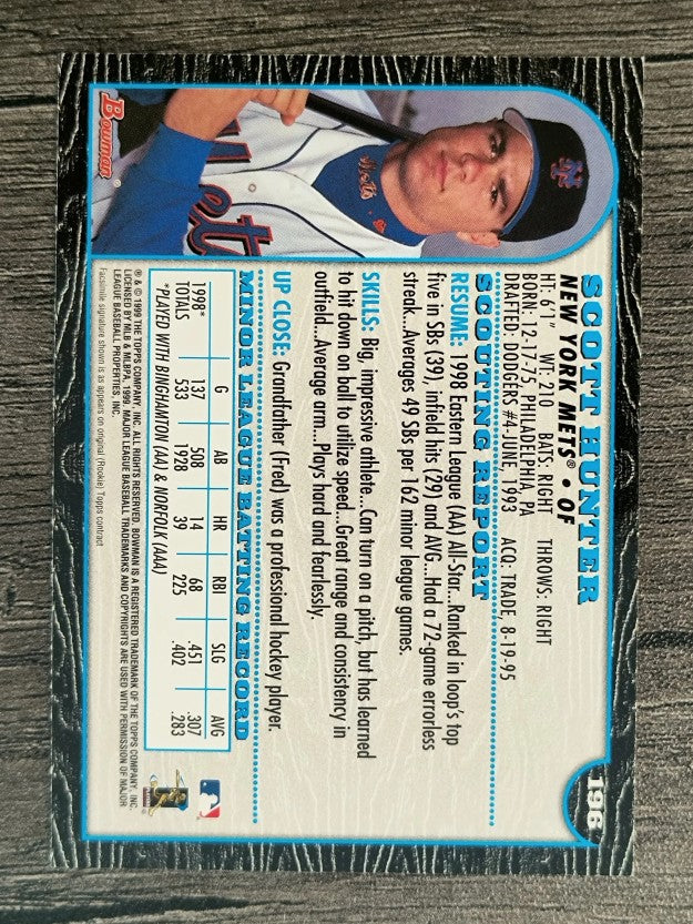1999 Bowman #196 Scott Hunter RC