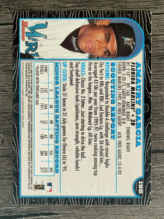 1999 Bowman #198 Amaury Garcia RC