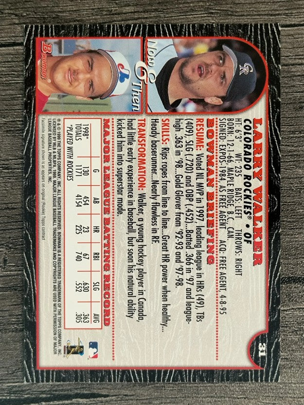 1999 Bowman #31 Larry Walker