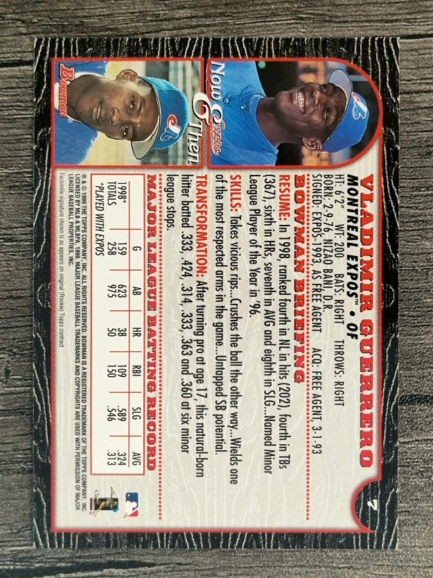 1999 Bowman #7 Vladimir Guerrero