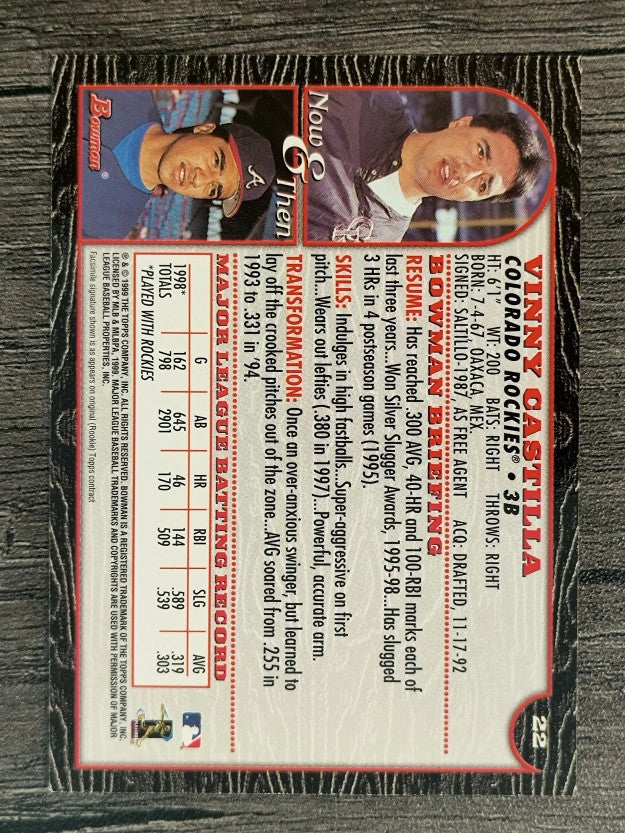 1999 Bowman #22 Vinny Castilla