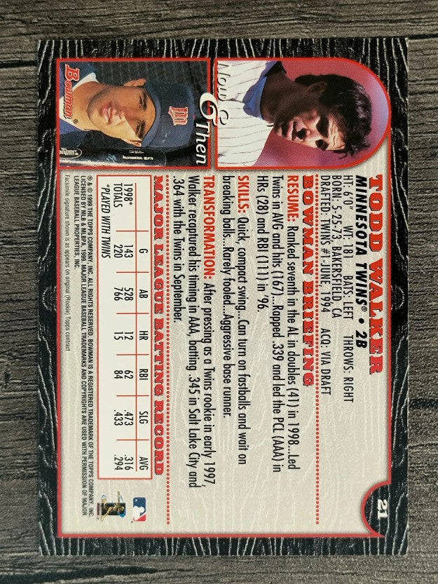 1999 Bowman #21 Todd Walker
