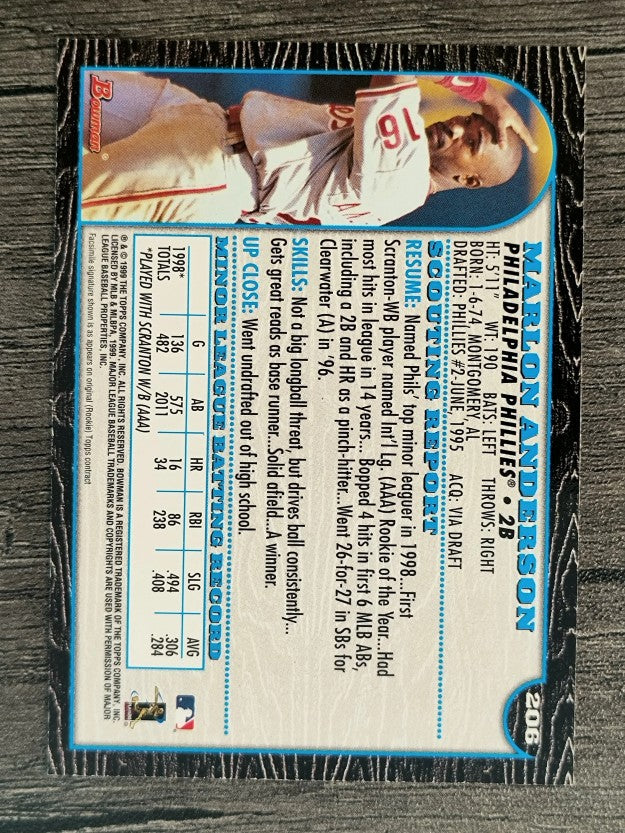 1999 Bowman #206 Marlon Anderson