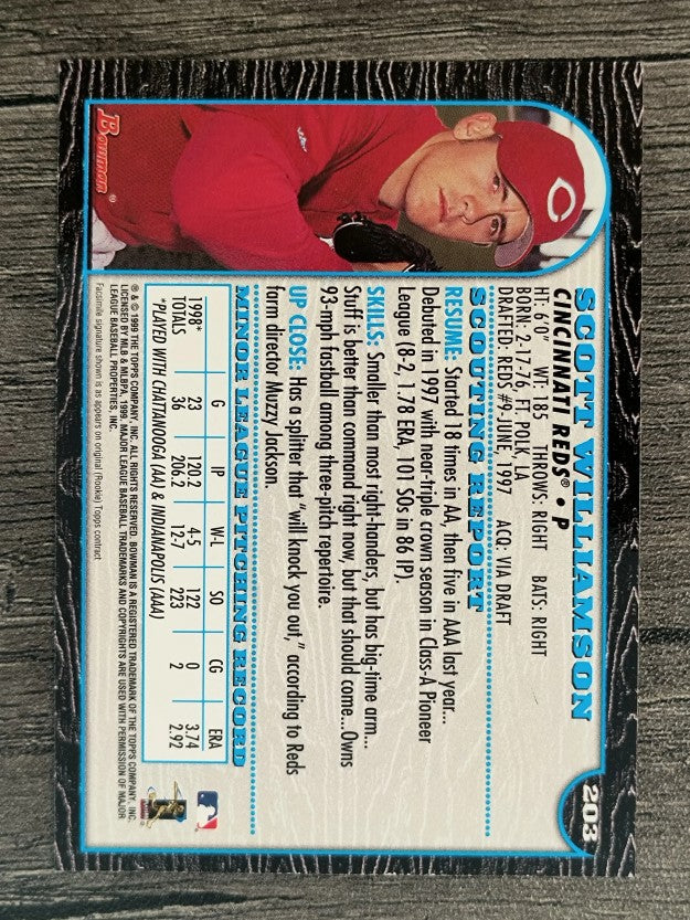 1999 Bowman #203 Scott Williamson