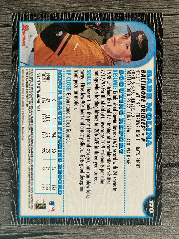 1999 Bowman #170 Gabe Molina RC