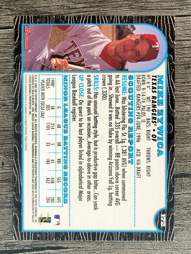 1999 Bowman #172 Mike Zywica RC