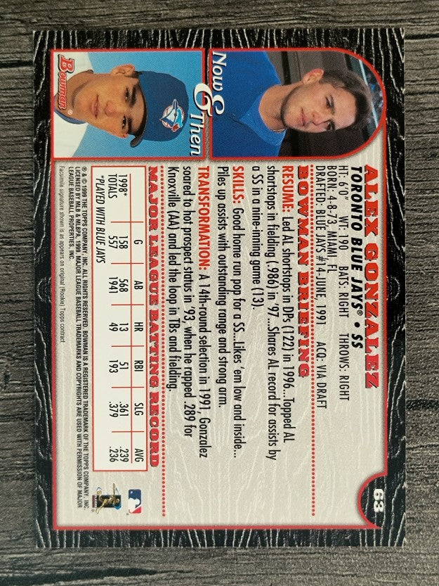 1999 Bowman #63 Alex Gonzalez