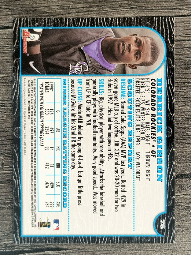 1999 Bowman #75 Derrick Gibson