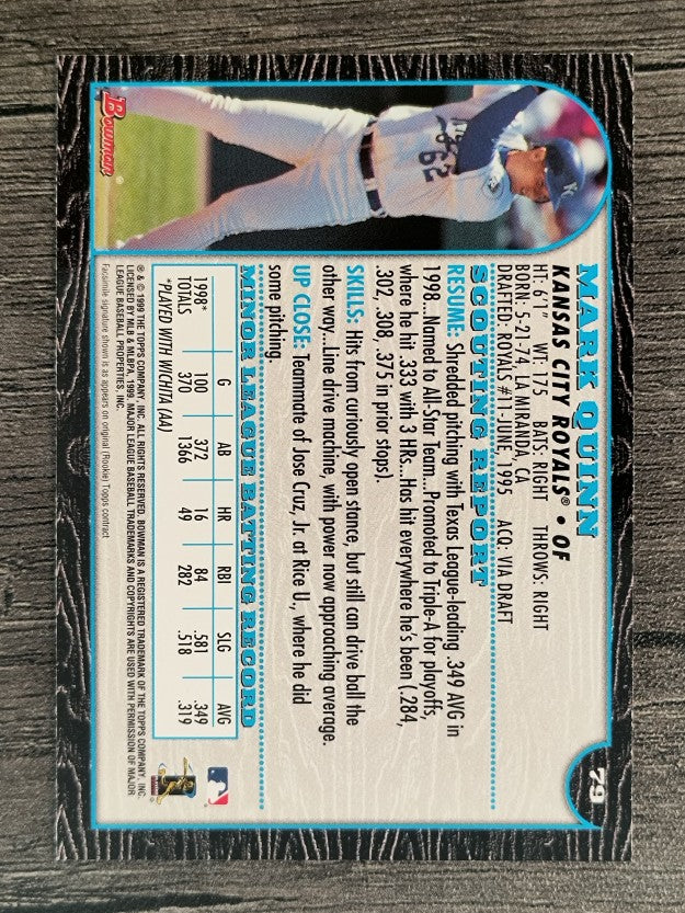1999 Bowman #79 Mark Quinn RC