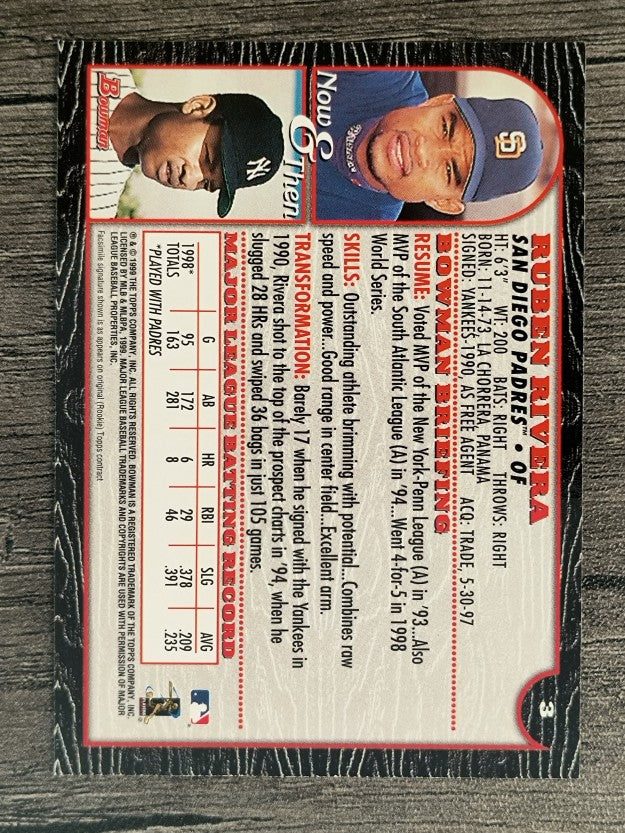 1999 Bowman #3 Ruben Rivera
