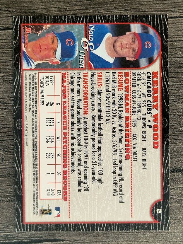 1999 Bowman #2 Kerry Wood