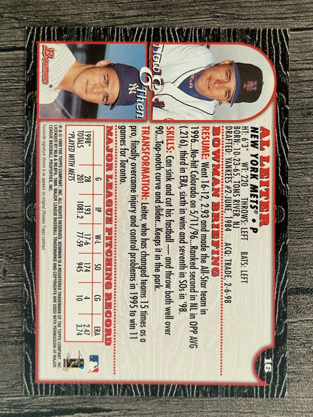 1999 Bowman #16 Al Leiter