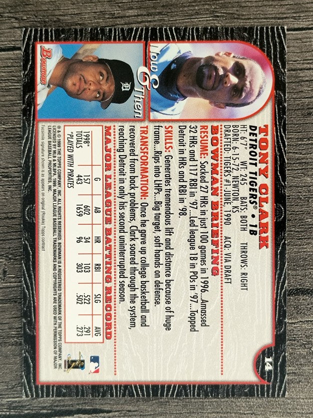 1999 Bowman #14 Tony Clark