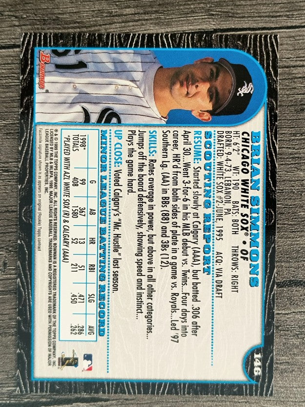 1999 Bowman #146 Brian Simmons