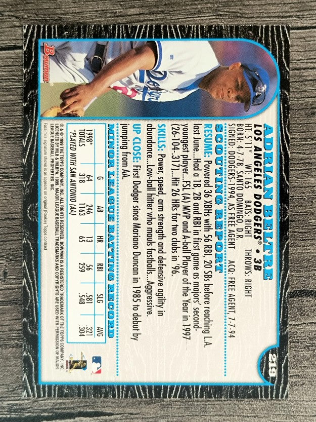 1999 Bowman #219 Adrian Beltre