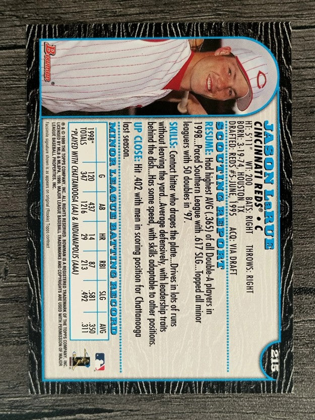 1999 Bowman #215 Jason LaRue