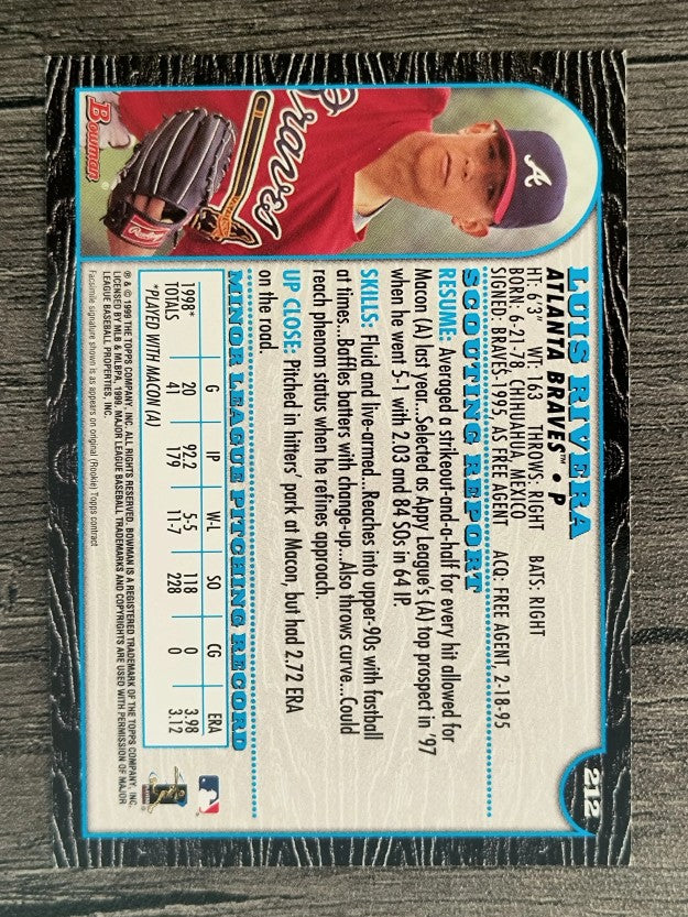 1999 Bowman #212 Luis Rivera