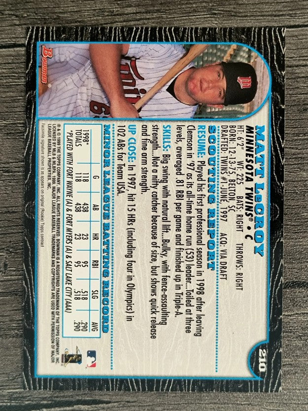 1999 Bowman #210 Matt LeCroy