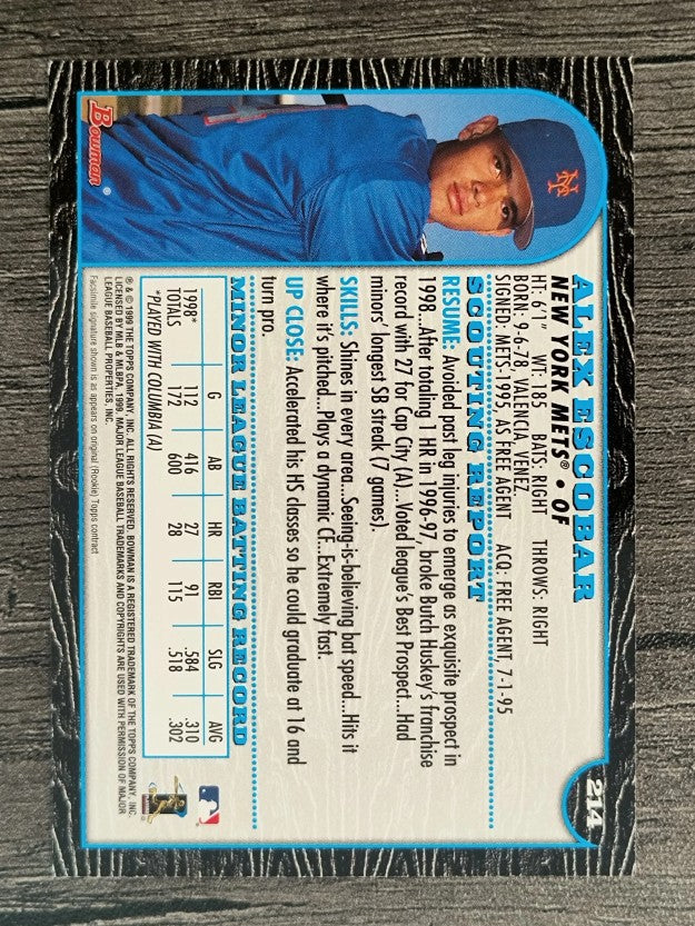 1999 Bowman #214 Alex Escobar RC