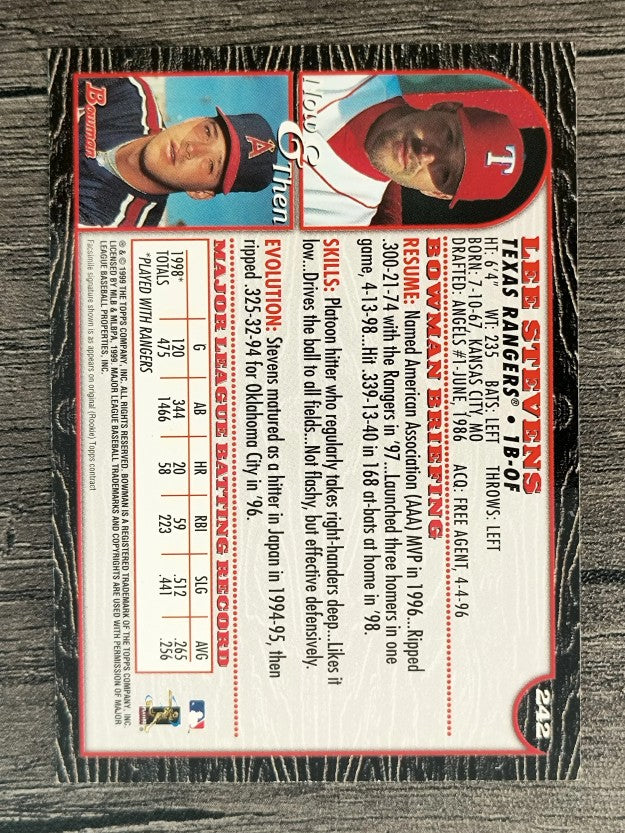 1999 Bowman #242 Lee Stevens