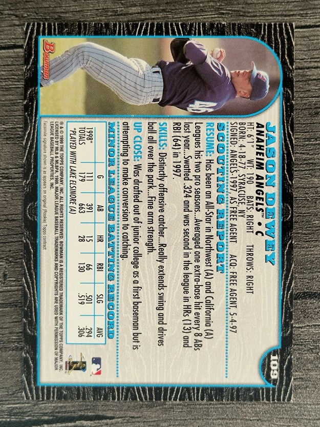 1999 Bowman #109 Jason Dewey