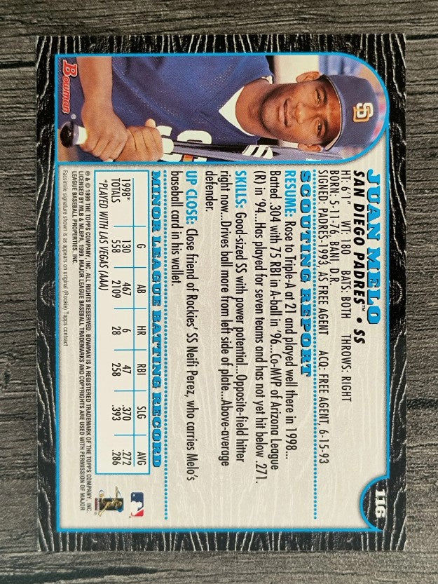 1999 Bowman #116 Juan Melo