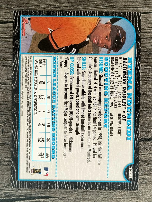 1999 Bowman #129 Ntema Ndungidi