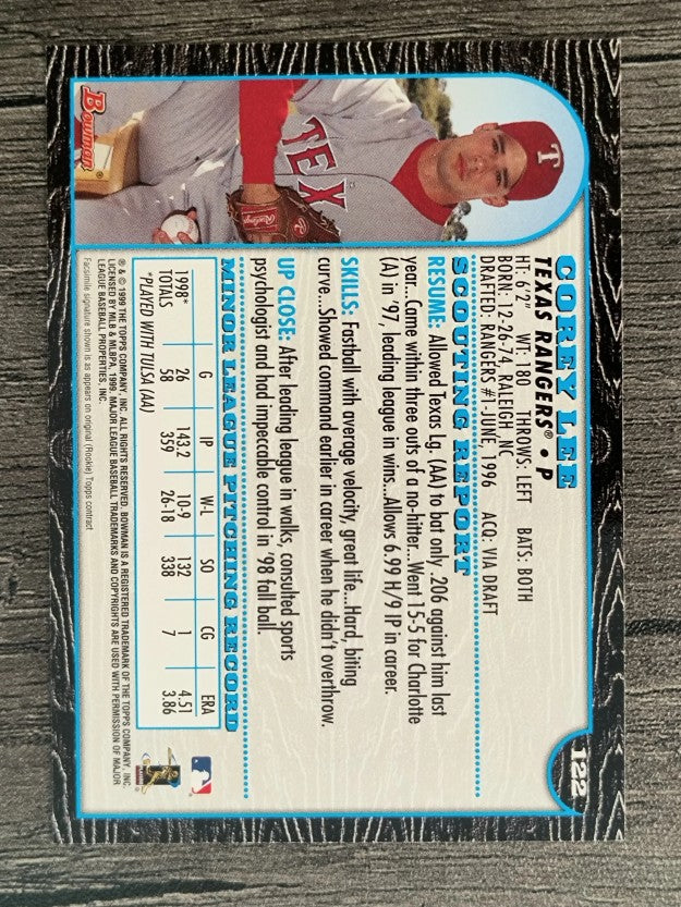 1999 Bowman #122 Corey Lee