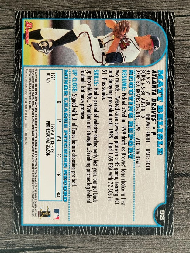 1999 Bowman #92 Matt Belisle RC