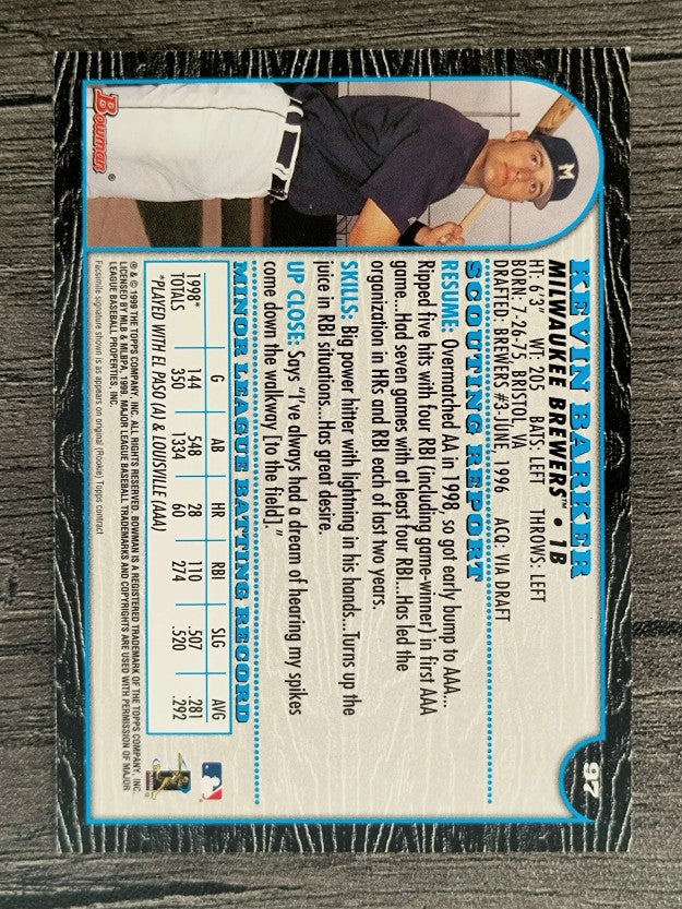 1999 Bowman #97 Kevin Barker