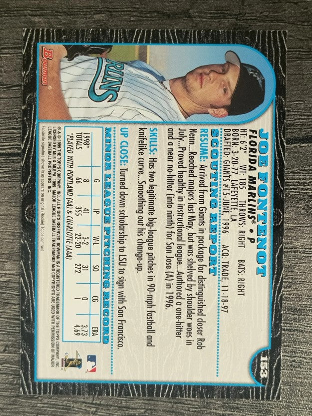 1999 Bowman #153 Joe Fontenot