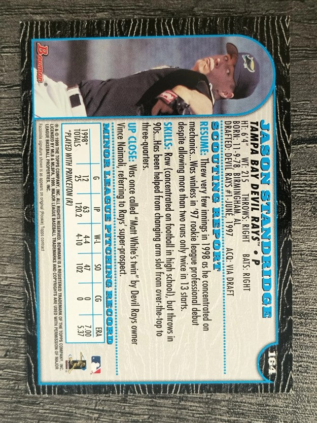 1999 Bowman #164 Jason Standridge