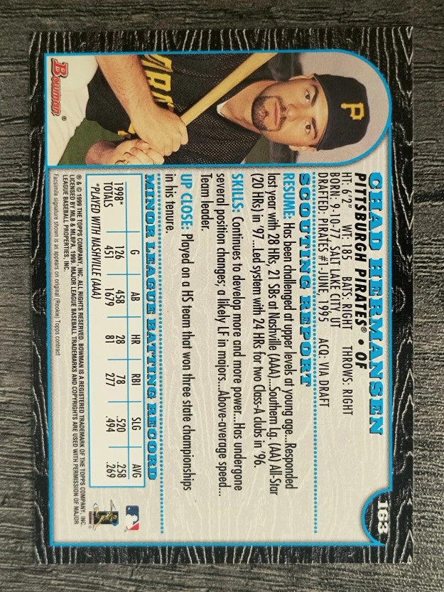 1999 Bowman #163 Chad Hermansen