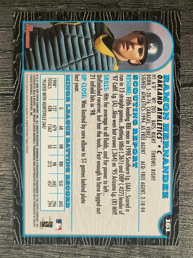 1999 Bowman #161 Ramon Hernandez