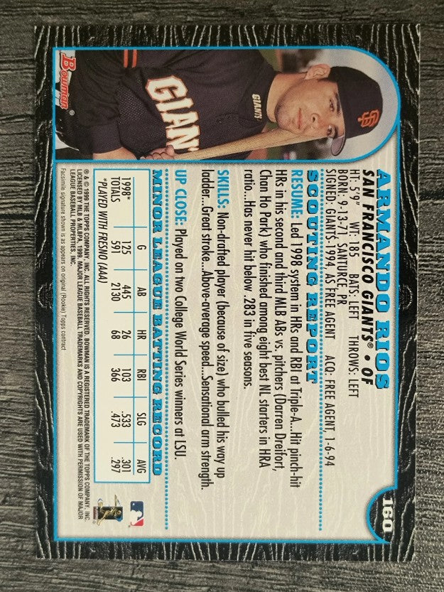 1999 Bowman #160 Armando Rios