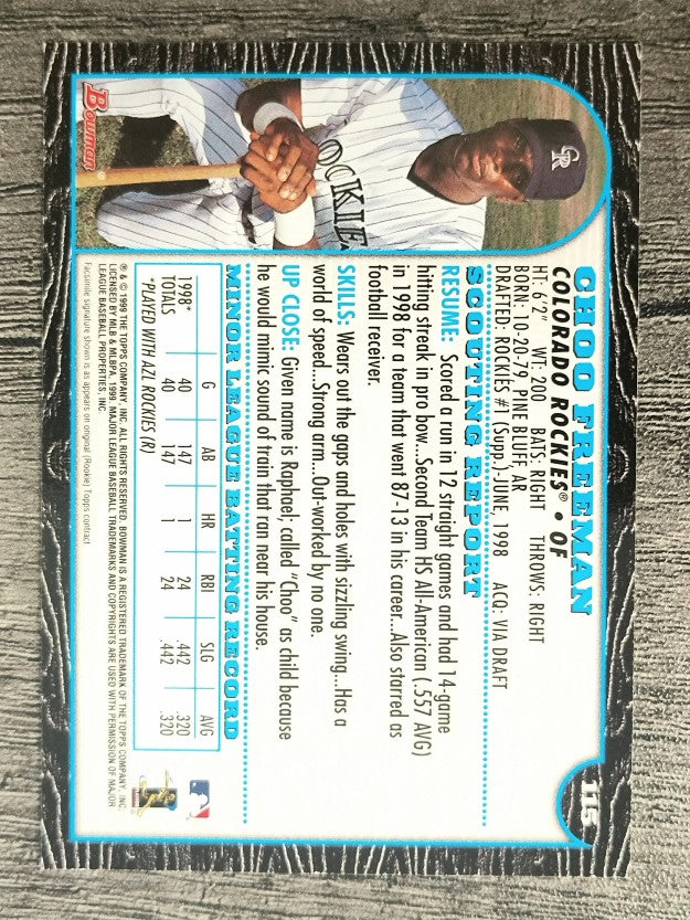 1999 Bowman #115 Choo Freeman RC