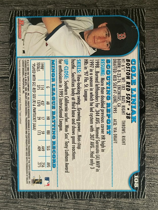 1999 Bowman #108 Cole Liniak