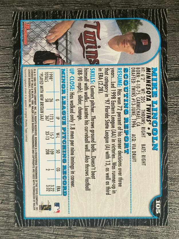 1999 Bowman #105 Mike Lincoln
