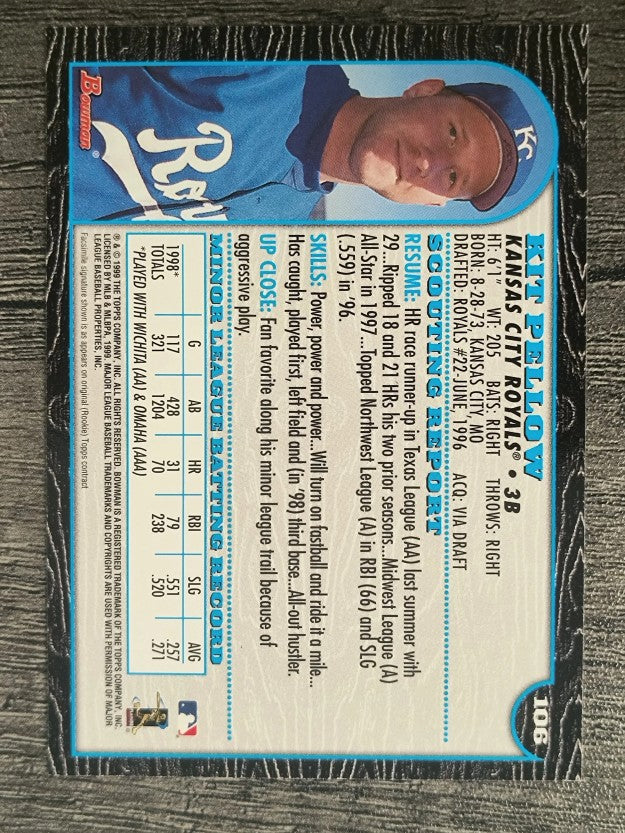 1999 Bowman #106 Kit Pellow RC