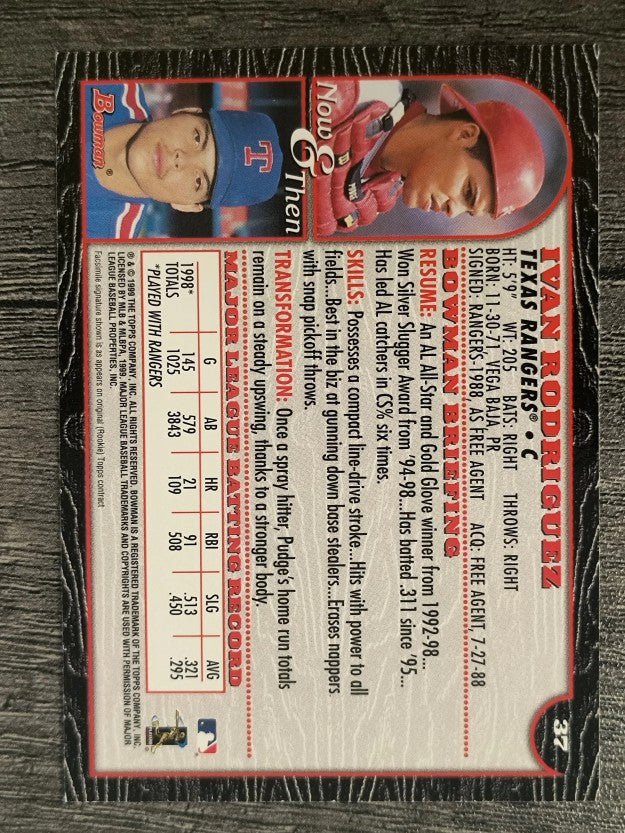 1999 Bowman #37 Ivan Rodriguez