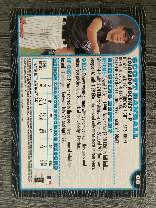 1999 Bowman #88 Scott Randall