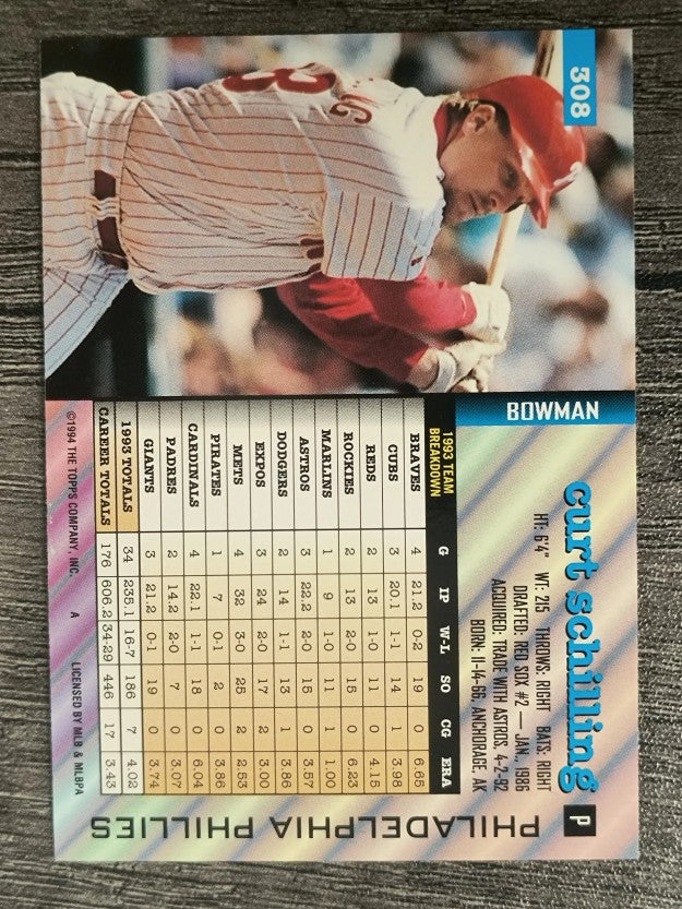 1994 Bowman #308 Curt Schilling