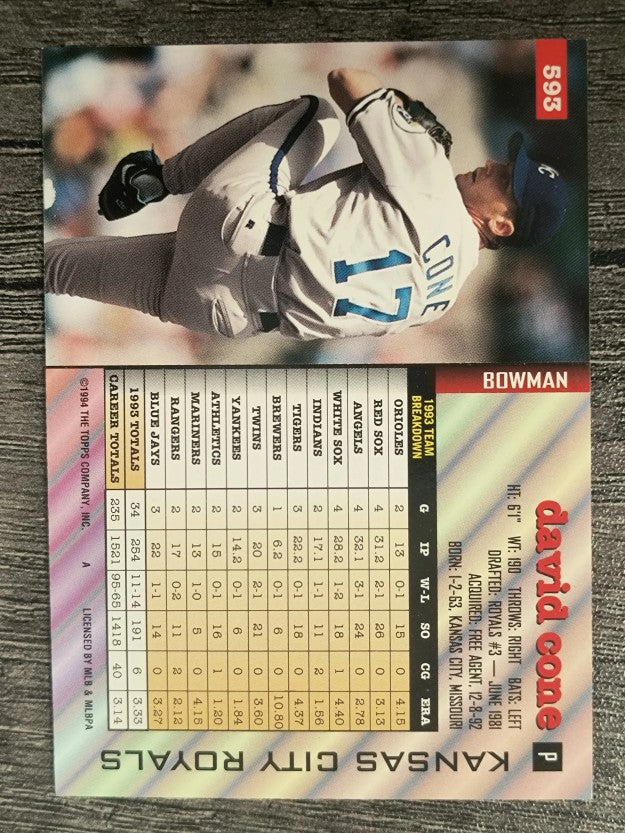 1994 Bowman #593 David Cone