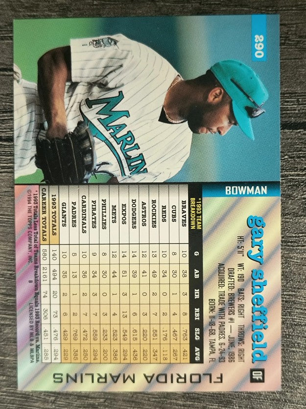 1994 Bowman #290 Gary Sheffield